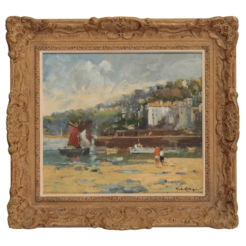 368 - *JOHN AMBROSE (1931-2010) 'St Ives Harbour' signed lower right, oil on board, 29cm x 32.5cm