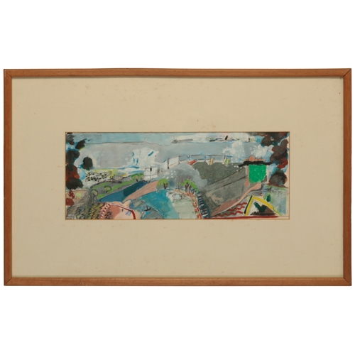 369 - *JIM WILLS (20th Century) Coastal landscape signed and dated '81 lower right, mixed media on paper, ... 