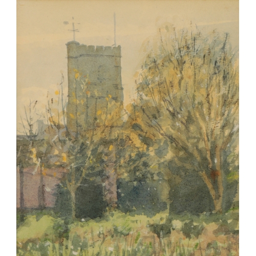 377 - *KEN HOWARD (1932-2022) 'Donyatt Village Church' a view of trees before the Church of St. Mary, sign... 