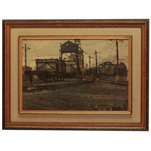 385 - *KEN HOWARD (1932-2022) 'Willesden Junction' signed lower left, oil on board, 30.5cm x 45.5cm 

Prov... 