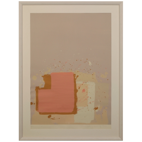 386 - *JOHN HOYLAND (1934-2011) 'The New York Suite - Red block on Grey' signed, dated '71 and numbered 61... 