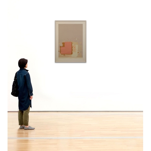 386 - *JOHN HOYLAND (1934-2011) 'The New York Suite - Red block on Grey' signed, dated '71 and numbered 61... 