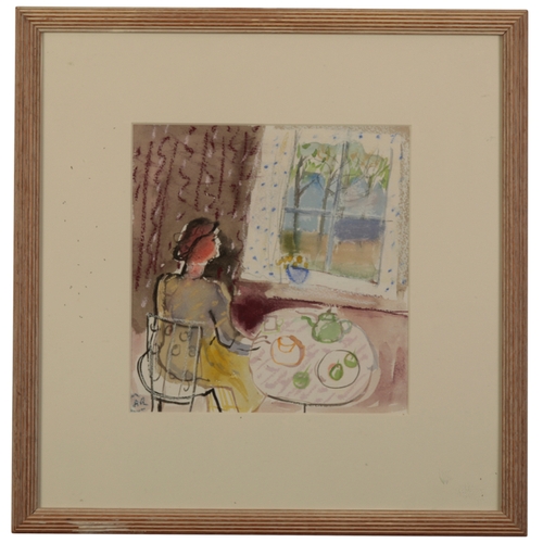 479 - *ANTHEA CRAIGMYLE (1933-2016) A woman seated beside a table, gazing out of the window monogrammed lo... 