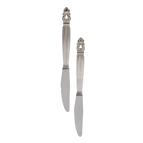 663 - GEORG JENSEN: A SILVER HANDLED 'ACORN' CUTLERY SERVICE designed by Johan Rohde, comprising twelve sp... 