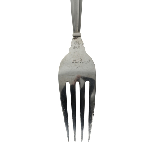 663 - GEORG JENSEN: A SILVER HANDLED 'ACORN' CUTLERY SERVICE designed by Johan Rohde, comprising twelve sp... 