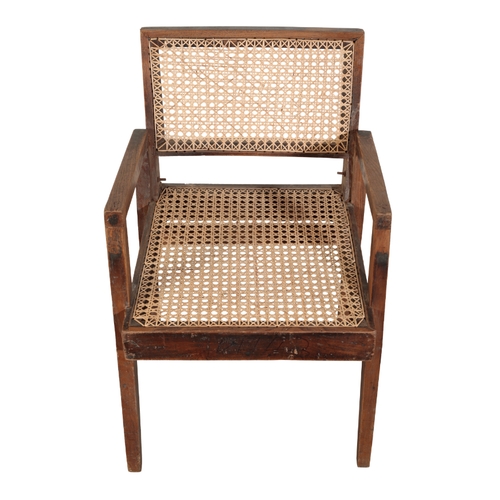 697 - PIERRE JEANNERET (1896-1967) FOR CHANDIGARH: A PAIR OF DEMOUNTABLE OR 'TAKE DOWN' TEAK ARMCHAIRS PJ-... 