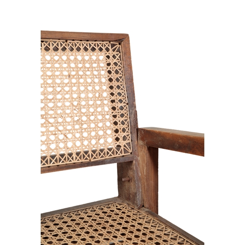 697 - PIERRE JEANNERET (1896-1967) FOR CHANDIGARH: A PAIR OF DEMOUNTABLE OR 'TAKE DOWN' TEAK ARMCHAIRS PJ-... 