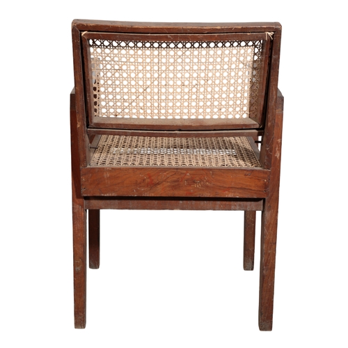 697 - PIERRE JEANNERET (1896-1967) FOR CHANDIGARH: A PAIR OF DEMOUNTABLE OR 'TAKE DOWN' TEAK ARMCHAIRS PJ-... 