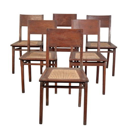 698 - PIERRE JEANNERET (1896-1967)  FOR CHANDIGARH: A SET OF SIX TEAK CHAIRS PJ-010512T solid teak frames ... 