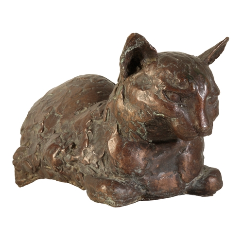 513 - *SIR JACOB EPSTEIN (1880-1959): A STUDY OF A CAT c. 1920, modelled seated with legs tucked under its... 