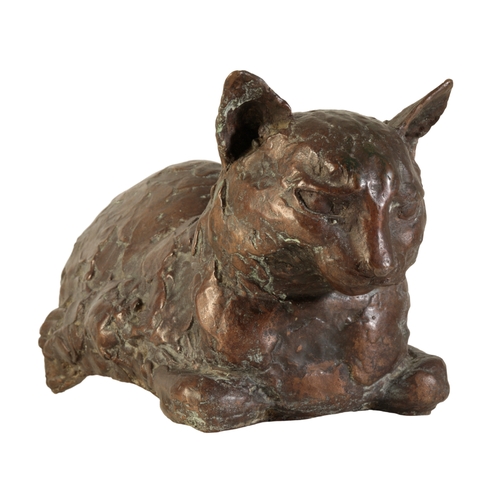 513 - *SIR JACOB EPSTEIN (1880-1959): A STUDY OF A CAT c. 1920, modelled seated with legs tucked under its... 