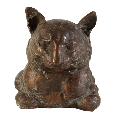 513 - *SIR JACOB EPSTEIN (1880-1959): A STUDY OF A CAT c. 1920, modelled seated with legs tucked under its... 