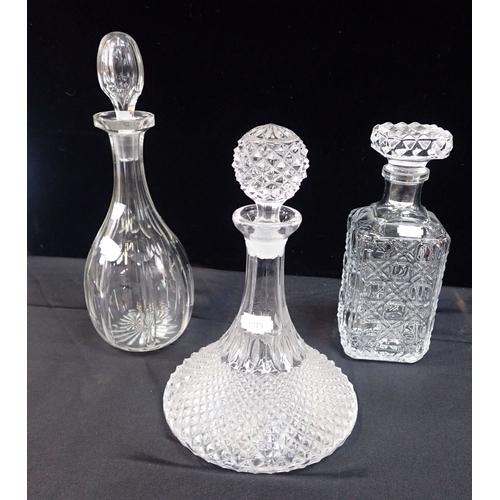 50 - A SHIP'S DECANTER,AND TWO OTHERS (3)