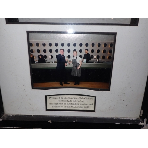 67 - A PRESENTATION BOWLER HAT, CASED presented by Greg Lawson to Edwin Suh in reocgnistion of outstandin... 