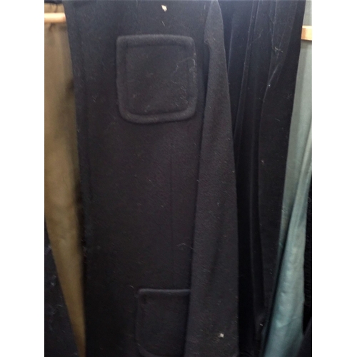 190 - ANART PARIS; A VINTAGE FULL LENGTH VELVET COAT with fur trim, together with three other vintage coat... 