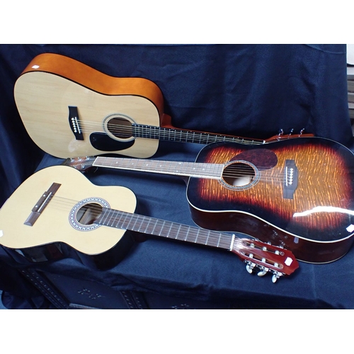 213 - THREE GUITARS: 'FRESHMAN', 'JOSE FERER' AND 'CHANTRY' two with carrying cases