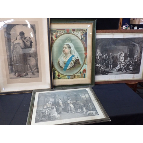 547 - LORD LEIGHTON PRINT, A PRINT OF QUEEN VICTORIA and prints (7)