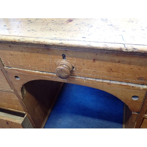 635 - A 19TH CENTURY PINE DESK 175 x 58 x 77cm high