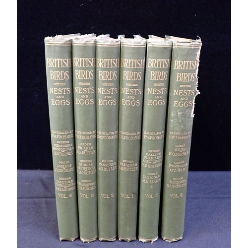 489 - BRITISH BIRDS WITH EGGS AND NESTS, 1898 Buckler, Arthur G., six volumes