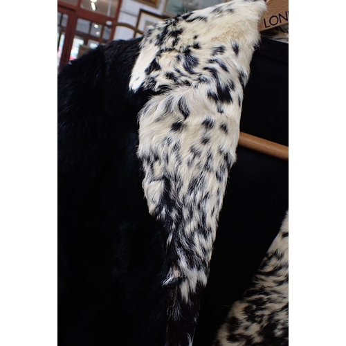 33 - A FULL LENGTH SABLE FUR COAT with black and white collar (shedding slightly)