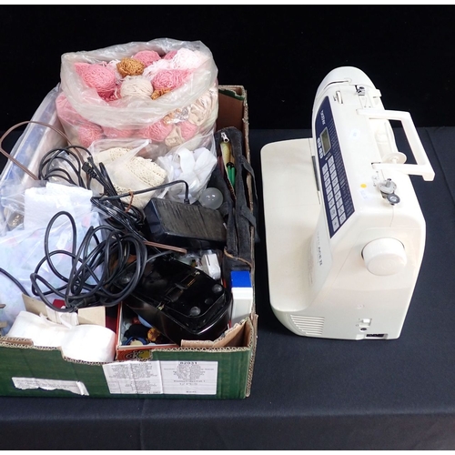 138 - A BROTHER 'SUPER ACE II' SEWING MACHINE (untested), and a quantity of buttons, yarn etc