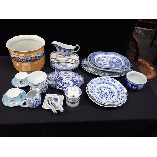 75 - MEISSEN BLUE ONION PATTERN (3) and a collection of other blue and white ceramics, and others