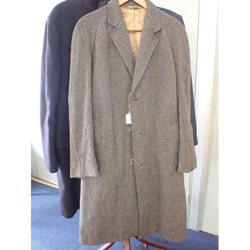 209 - AN AUSTIN REED CROMBIE OVERCOAT together with a Burton Tweed Crombie by Burton, a sheepskin jacket, ... 