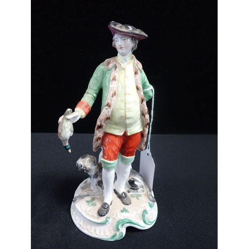 347 - A CHELSEA COPELAND BONE CHINA FIGURE - âTHE SPORTSMAN 19.5cm high