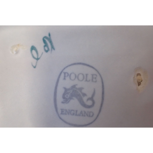 351 - POOLE POPPERY: A COLLECTION OF TRADITIONAL PAINTED WARE with a relief moulded castle tray, and a (cr... 