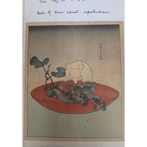 420 - FOUR JAPANESE PRINTS: MOUSE, BY EISHI two Yoshi Toshi, and a smaller print loose (4), contained in a... 