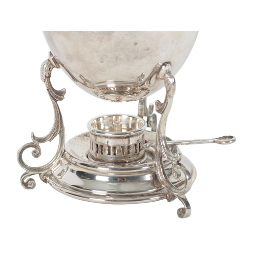 438 - AN EARLY 20TH CENTURY SILVER PLATED EGG CODDLER by Walker & Hall, of ovoid shape, the cover with eag... 