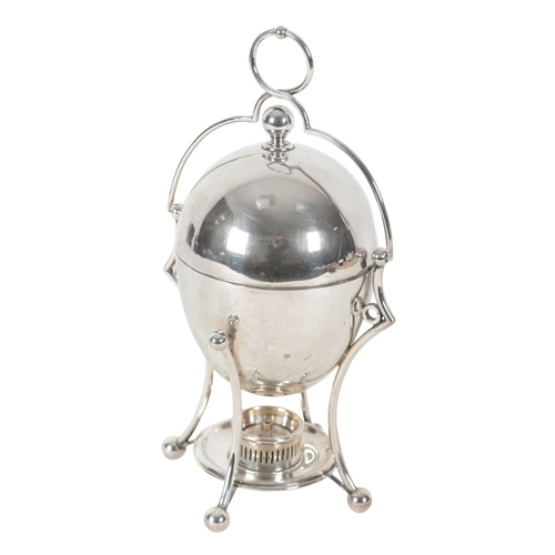 439 - AN EARLY 20TH CENTURY SILVER PLATED EGG CODDLER by the Goldsmiths & Silversmiths Company, of ovoid s... 