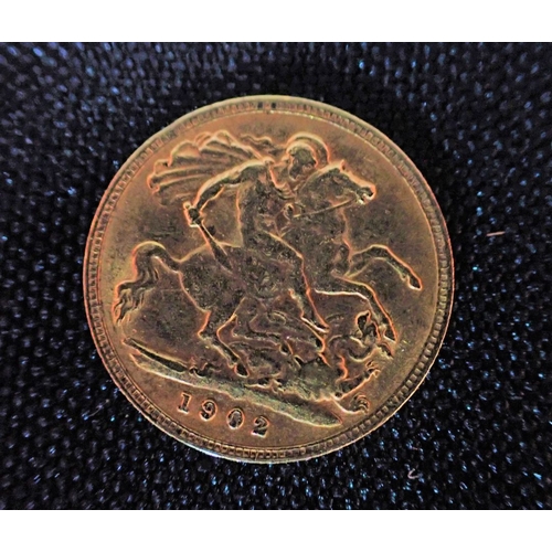 574 - 1902 EDWARD VII GOLD HALF SOVEREIGN