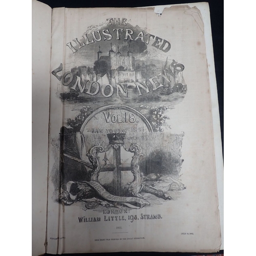 628 - ILLUSTRATED LONDON NEWS bound volumes for 1851 and 1852 (3)