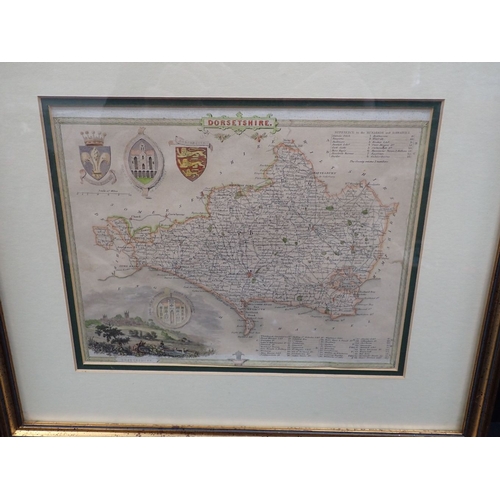 676 - BLAEU: MAP OF IRELAND 40 x 51cm (visible) plus mount and frame (discoloured), with a 19th century ma... 