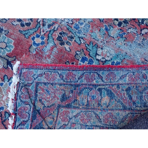 801 - AN OLD MESHAD RUG (MOTH DAMAGED) 138 x 207cm, and five various machine-made rugs (6)