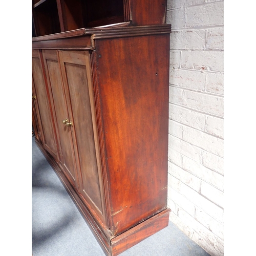 831 - AN EARLY 19TH CENTURY MAHOGANY LIBRARY BOOKCASE 240cm high, 160cm wide (altered, for restoration)