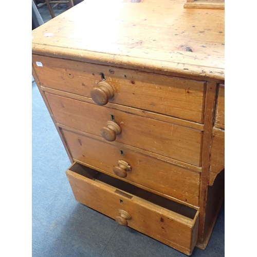 866 - A 19TH CENTURY STRIPPED PINE DESK 175 x 58 x 77cm high