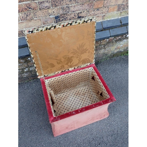 876 - A 19TH CENTURY OTTOMAN BOX STOOL with concave sides 56cm wide