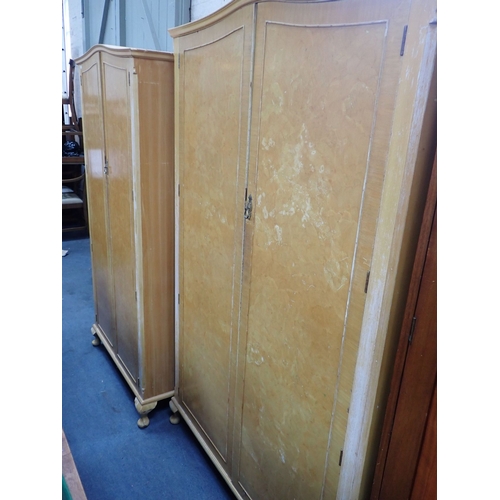 902 - A PAIR OF MAPLE'S 'HIS' & 'HERS' WARDROBES the smaller with fitted interior 95cm and 125cm wide (scu... 