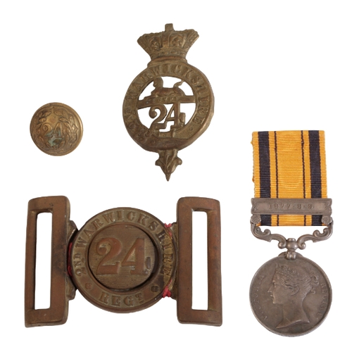 1 - A SOUTH AFRICA 1877-79 CAMPAIGN MEDAL TO 1309 PTE H. HERBERT, 2-24TH FOOT South Africa Medal, clasp ... 