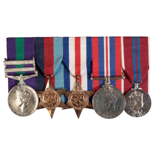 113 - THE GROUP OF FIVE AWARDED TO MAJOR D C ATKINSON 4/7TH DRAGOON GUARDS General Service Medal Palestine... 