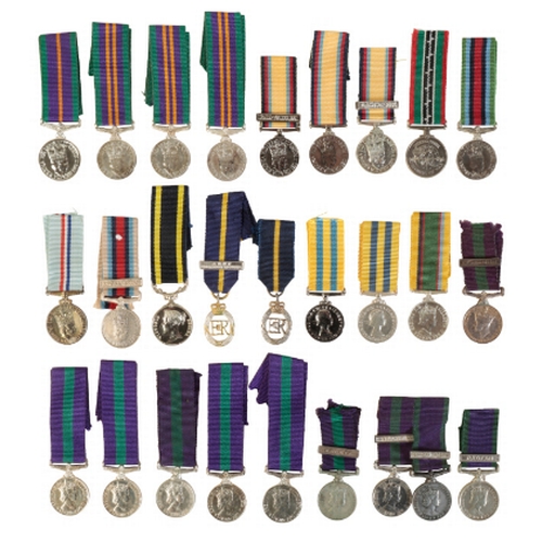 125 - A COLLECTION OF MINIATURE SERVICE MEDALS General Service Medal, George VI, 1949-1952 issue, with 'S.... 