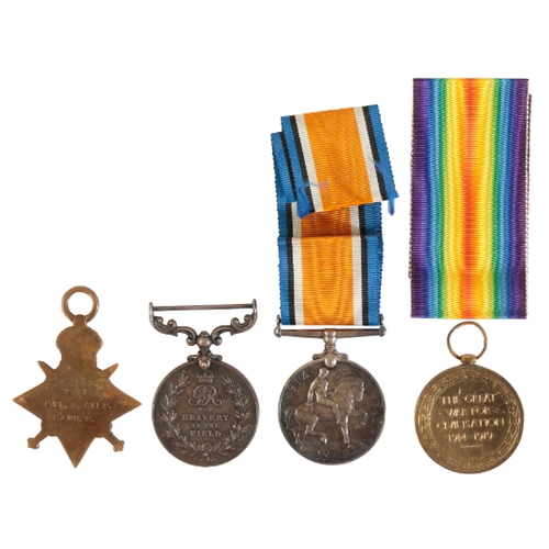 141 - A CASUALTY MILITARY MEDAL GROUP TO PTE GILL CAMBRIDGE REGIMENT GV Military Medal correctly impressed... 