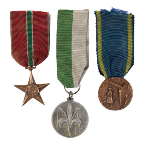 155 - ITALY, KINGDOM. THREE SECOND WORLD WAR MEDALS Italy. Medal of the Maritime Artillery Militia (Medagl... 