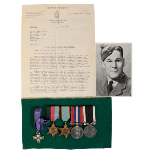 196 - THE EMOTIVE CASUALTY GROUP OF FIVE AWARDED TO FLIGHT SERGEANT NOEL BREWARD OF 488 SQUADRON, a Mosqui... 