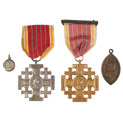 232 - VATICAN. FOUR MEDALS Vatican. Medal of the Holy Land (Signum Sacri Itineris Hierosolymitani), 'gold'... 