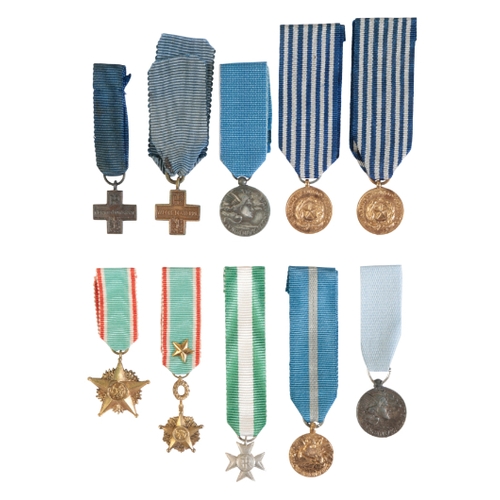 253 - ITALY, REPUBLIC. A COLLECTION OF MINIATURE ORDERS AND MEDALS Italy. Order of the Star of Italian Sol... 