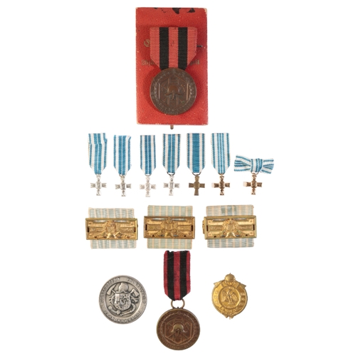 258 - A COLLECTION OF FIRE SERVICE AWARDS Germany, Bavaria. Fire Service Decoration for 25 years' service ... 