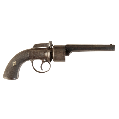 361 - F. BARNES OF LONDON: A PERCUSSION PEPPERBOX PISTOL with an octagonal barrel, steel trigger guard and... 